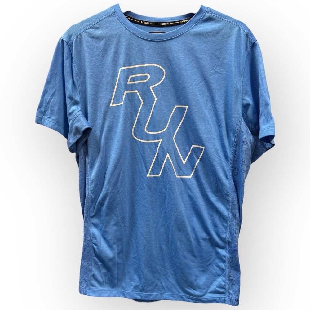 EUC Under Armour Run HeatGear Fitted T-Shirt Size Large Blue P27